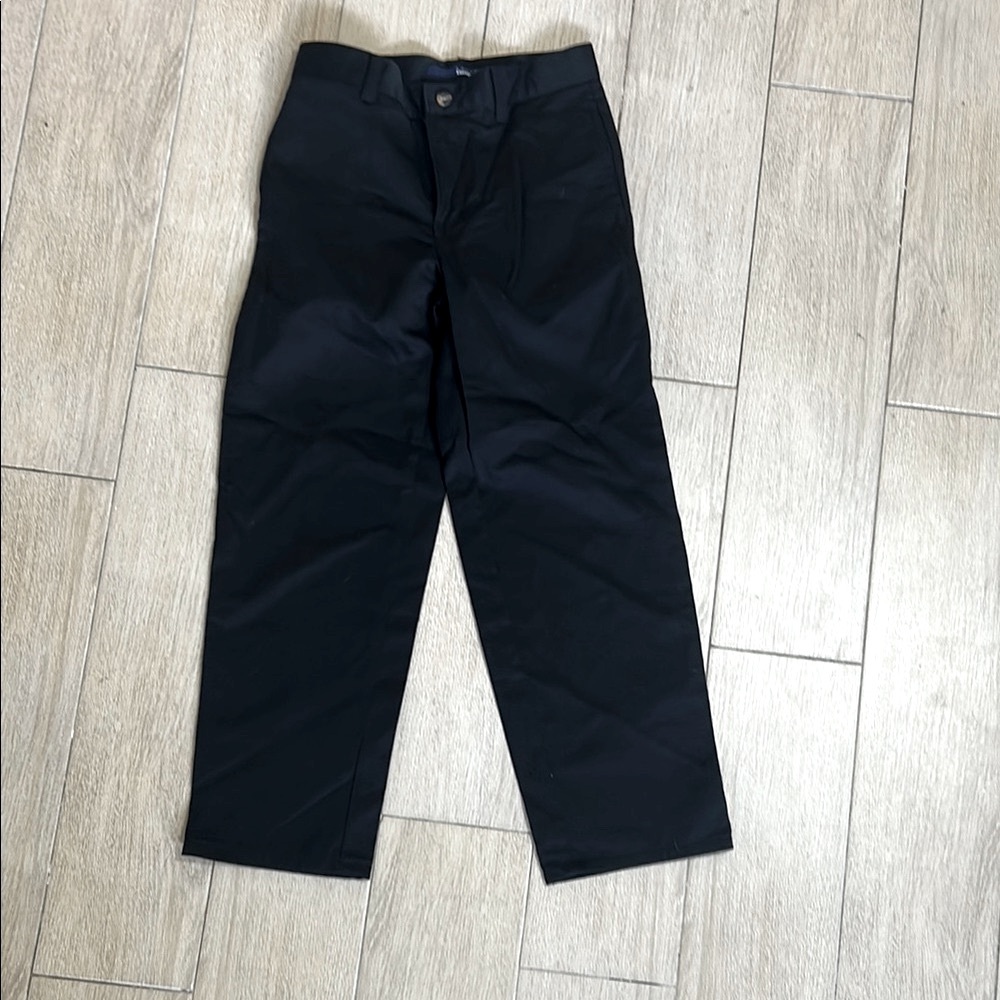 Basic Editions Boys Size 10 Black Flat Front Formal Dress Pants Adjustable Waist